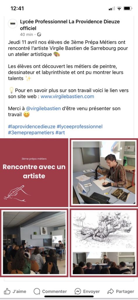 Publication Facebook Lycée La Providence