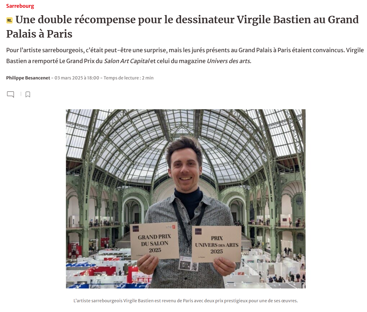 2025 - Virgile Bastien - Prix Grand-Palais Paris